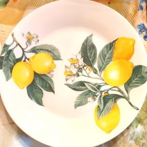 6 Royal Northfork Lemon decor Dessert plates microwave& dishwasher safe kitchen